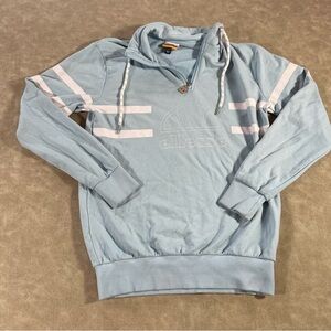 Ellesse Baby Blue White Striped Pullover Hoodie Size‎ 2
